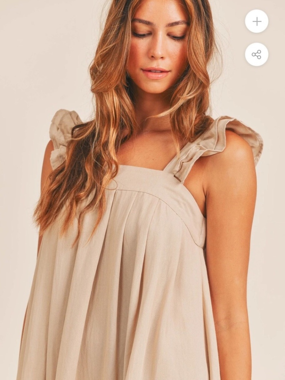 MABLE Boah Ruffle Sleeve Midi Dress